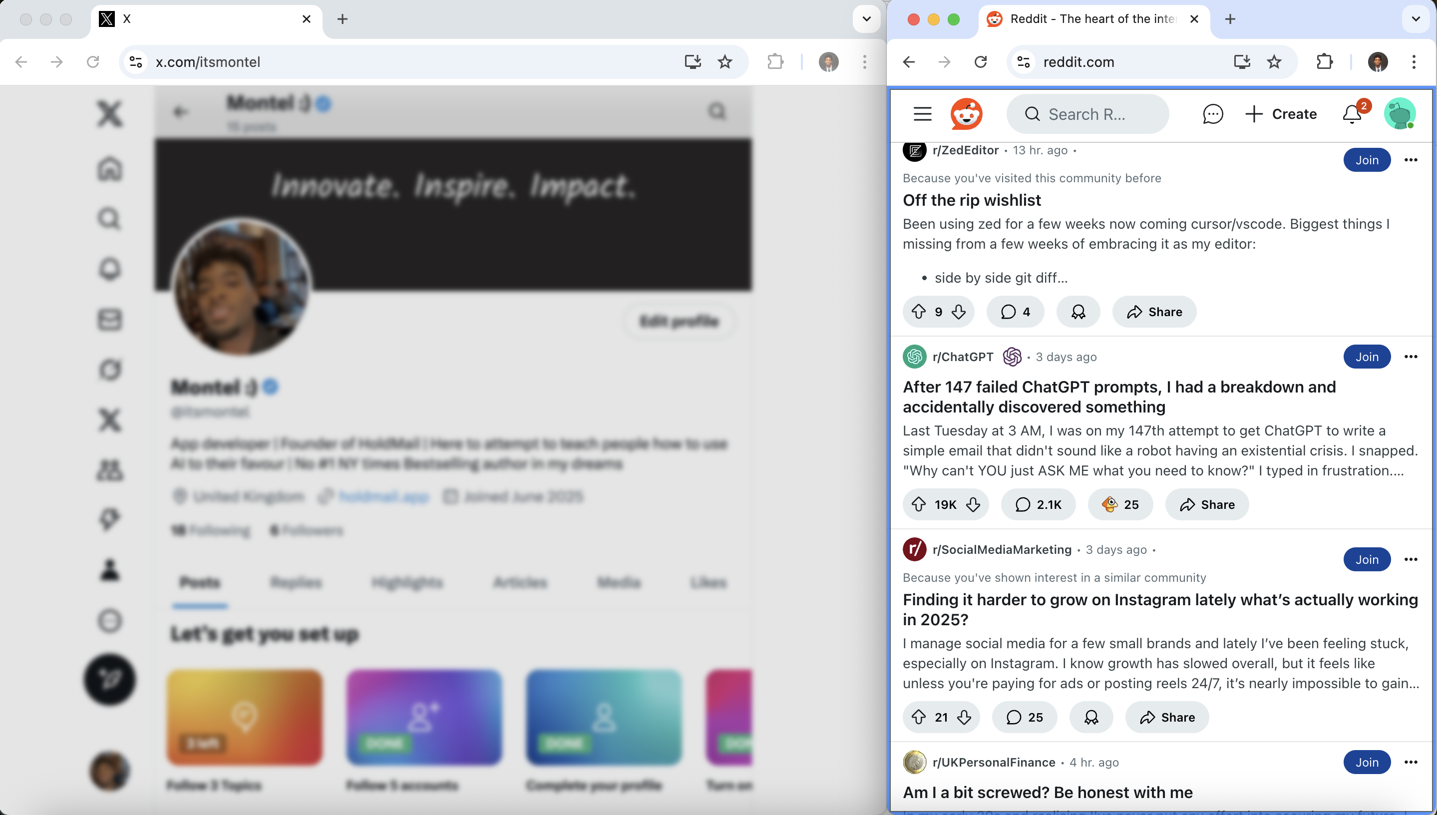 Browser with Mosaic showing advanced blur effects